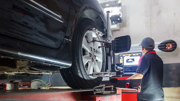 Car Getting Wheel Alignment